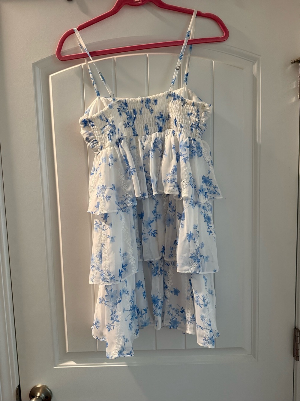 Altar'd State White Mini Dress with Blue Floral Print - Picture 2 of 5
